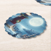 Nautische Kerstvuurtoren Kartonnen Onderzetters (Gekanteld)