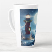 Nautische Kerstvuurtoren Latte Mok (Linkerhoek)