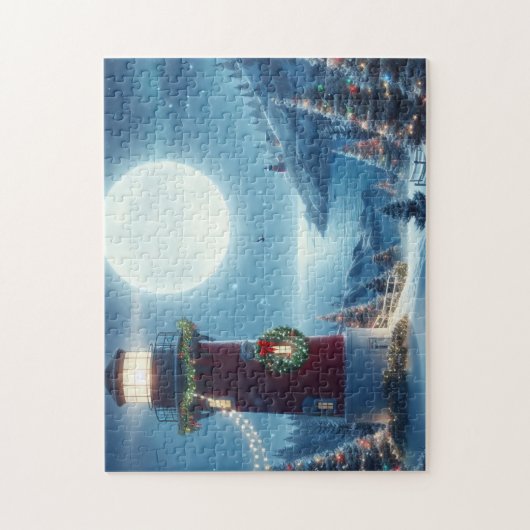 Nautische Kerstvuurtoren Legpuzzel (Verticaal)