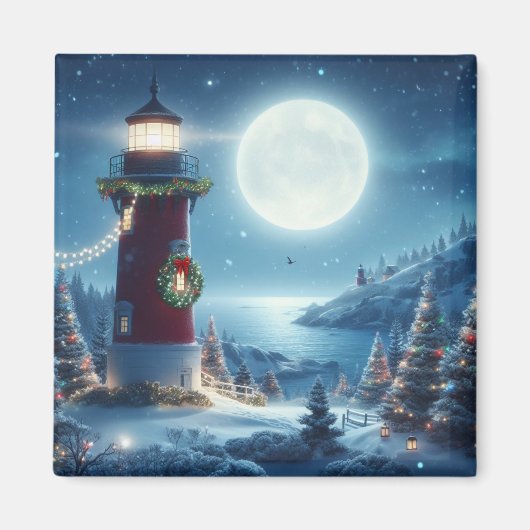 Nautische Kerstvuurtoren Magneet (Voorkant)