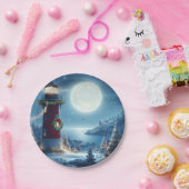 Nautische Kerstvuurtoren Papieren Bordje (Feest)