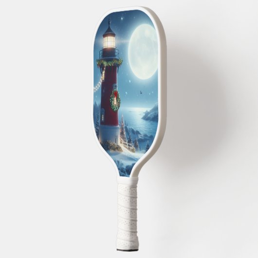 Nautische Kerstvuurtoren Pickleball Paddle (Links)