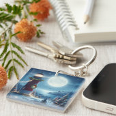 Nautische Kerstvuurtoren Sleutelhanger (Voorkant Rechts)