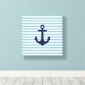 Nautische kinderkamer ankerdoek canvas afdruk (Insitu (Houten vloer))