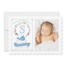 Nautische Kleine Cute Walvis | Geboorteaankondigin