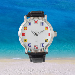 Nautische Kleur Zeilen Vlaggen voor Zeilers Horloge