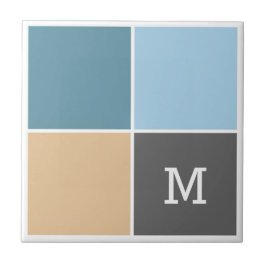 Nautische kleuren, aangepaste monogram keramische tegeltje