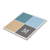Nautische kleuren, aangepaste monogram keramische  tegeltje (Zijkant)
