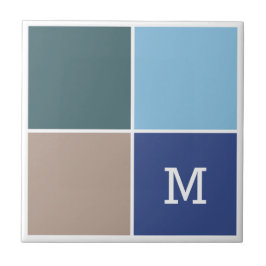 Nautische kleuren, aangepaste monogram keramische  tegeltje