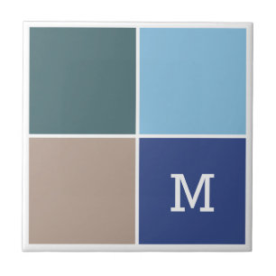 Nautische kleuren, aangepaste monogram keramische  tegeltje