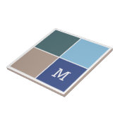 Nautische kleuren, aangepaste monogram keramische  tegeltje (Zijkant)