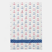 Nautische kleuren: rood, wit theedoek (Verticaal)