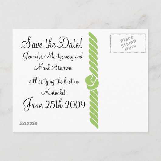 Nautische knoop Bewaar de datum Aankondigingskaart (Achterkant)