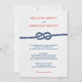 Nautische knoop bruiloft uitnodiging (Voorkant)