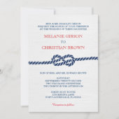 Nautische knoop bruiloft uitnodiging (Voorkant)