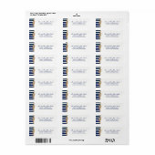 Nautische Knoop Burlap Navy Stripes Bruiloft Etiket (Full Sheet)