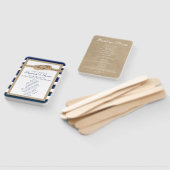 Nautische Knoop Burlap Navy Stripes Trouwprogramma Handwaaier (Niet-gemonteerd)