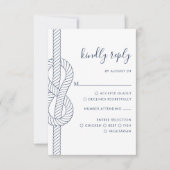 Nautische knoop touw bruiloft maaltijd keuze RSVP kaartje (Voorkant)