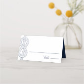 Nautische knoop touw eenvoudige bruiloft plaatskaartje (Voorkant)