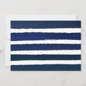 Nautische Knoop Waterverf Strepen Bruiloft Kaart (Achterkant)
