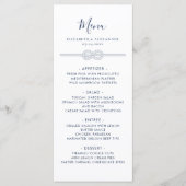 Nautische Knoop Witte Navy Bruiloft Menu (Voorkant)