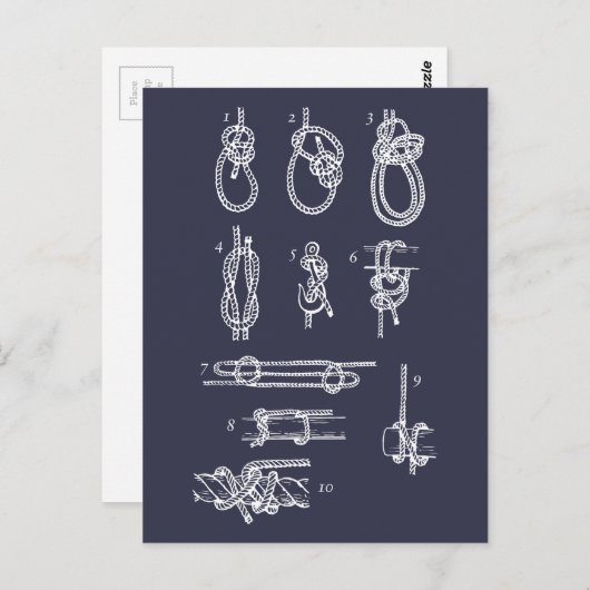 Nautische knopen briefkaart (Voorkant / Achterkant)