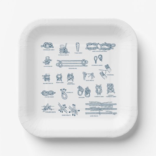Nautische knopen en splices papieren bordje (Voorkant)