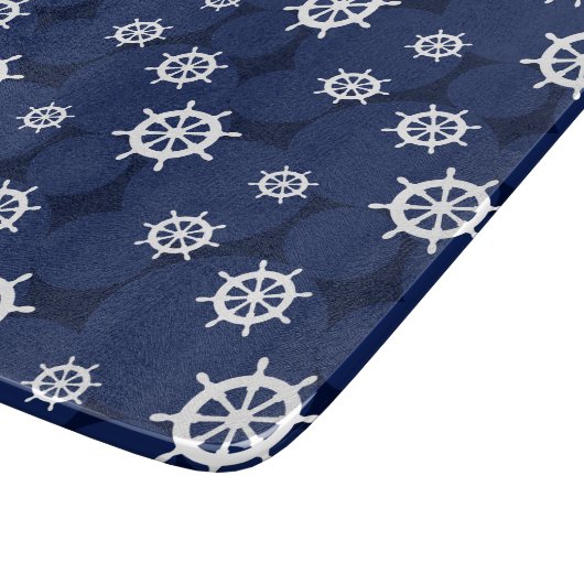 Nautische kombuis Schepen Wielen Marine Blauw en W Snijplank (Hoek)