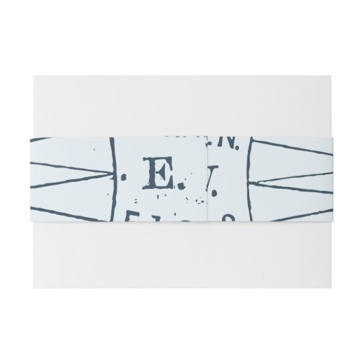 nautische kompas Roos bruiloft aan zee Uitnodigingen Wikkel (Achterkant Voorbeeld)