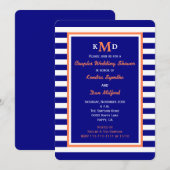 Nautische Koppels Coed Bruiloft Douche Uitnodiging (Voorkant / Achterkant)