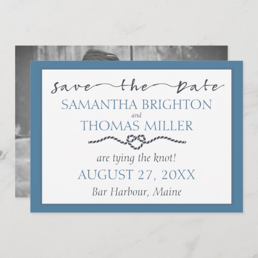 nautische koppelverkoop | De aangepaste datum opsl Save The Date (Voorkant / Achterkant)