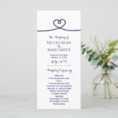 Nautische koppelverkoop van de Knot Heart Wedding  Programmakaart (Staand voorkant)