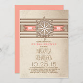  nautische koraal bruids douche uitnodiging (Voorkant / Achterkant)