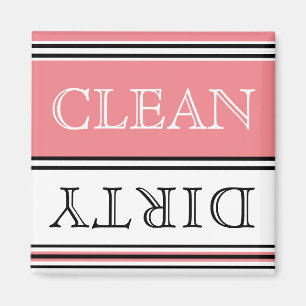 Nautische koraalperzik Dishwasher Dirty Clean Magn Magneet