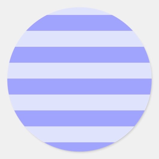 Nautische korenbloem blauw en pastelblauw streepje ronde sticker (Voorkant)