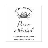 Nautische krab BESPAAR DE DATUM-kalligrafie Zelfinktende Stempel (Design)