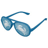 nautische krab blauw witte schaaldier aviator zonnebril (Gekanteld)