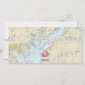 Nautische krab + Chesapeake Maryland Bay foto Feestdagenkaart (Achterkant)