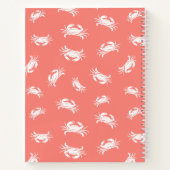 Nautische krab op roze notitieboek (Achterkant)