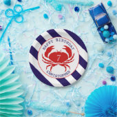 Nautische krab verjaardagsfeestje papieren bordje (Feest)