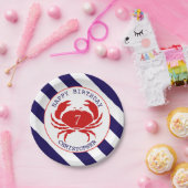 Nautische krab verjaardagsfeestje papieren bordje (Feest)