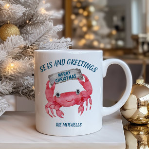 Nautische Krab Zee Groeten Kerstmis Koffiemok
