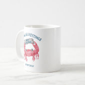 Nautische Krab Zeeen Groeten Kerst Koffiemok (Voorkant links)