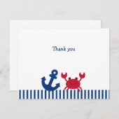 Nautische krabflat Dank je wel briefkaarten (Voorkant / Achterkant)