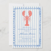 nautische kreeft bakken repetitie diner uitnodigin kaart (Voorkant)