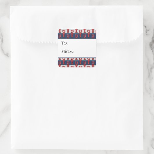 Nautische Kreeft Gift Label Sticker (Tas)