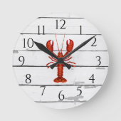 Nautische Kreeft Scheepslap Rustiek Decor Ronde Klok (Voorkant)