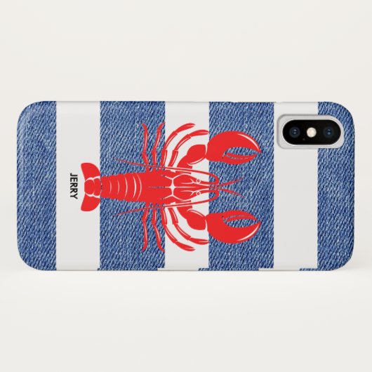 nautische kreeftenstijl Case-Mate iPhone case (Achterkant (horizontaal))
