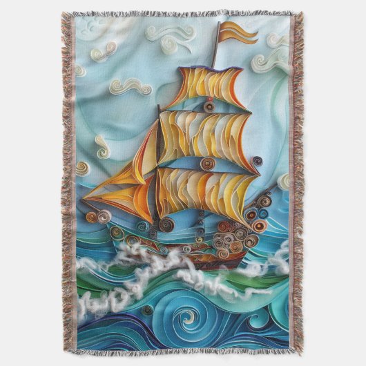 Nautische kunst Geweven Gooi Deken (Voorkant Verticaal)