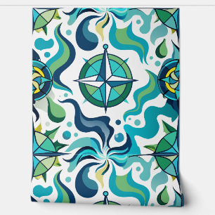 nautische kunst ontwerp oceaan golven muur decor behang